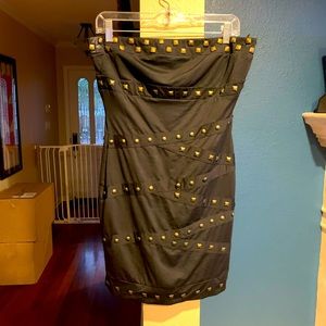 Vintage punk skintight studded black dress